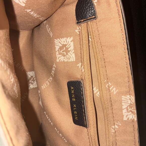 Anne Klein Colorblock Top Handle Satchel with Chain Detail | Pre-Owned